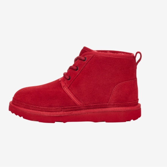 NEW w/Box UGG Kids Unisex nuemel ii Chukka Boot Samba Red Leather Suede Size 3 - Picture 4 of 16